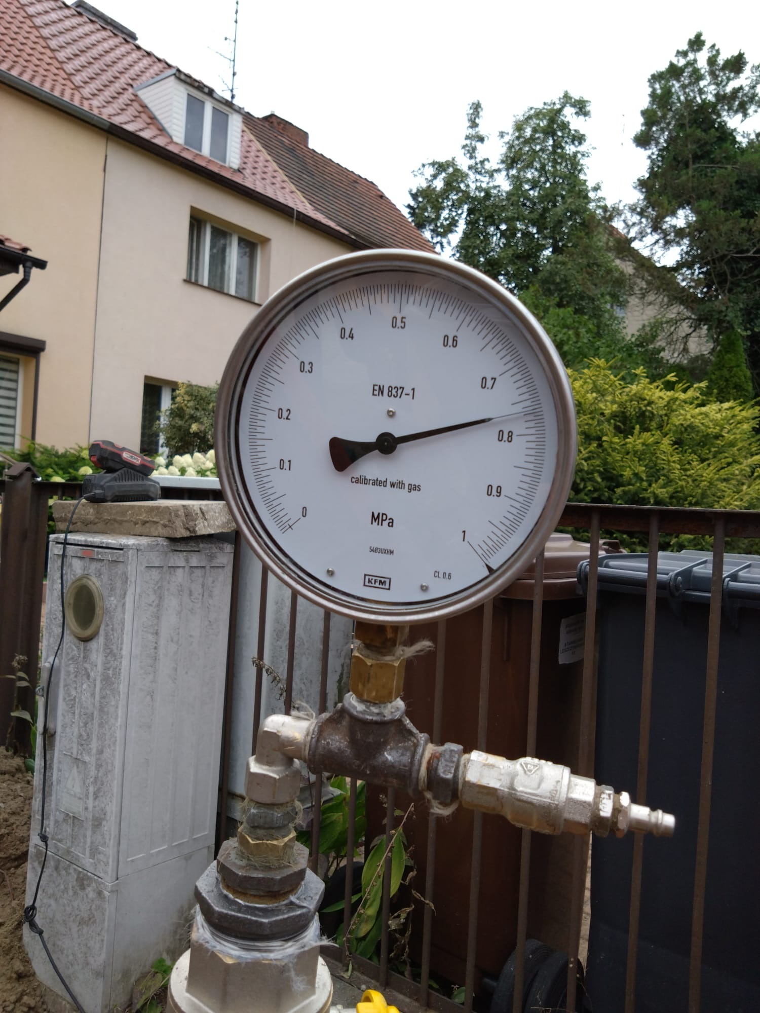 Próba szczelności przyłącza gazowego