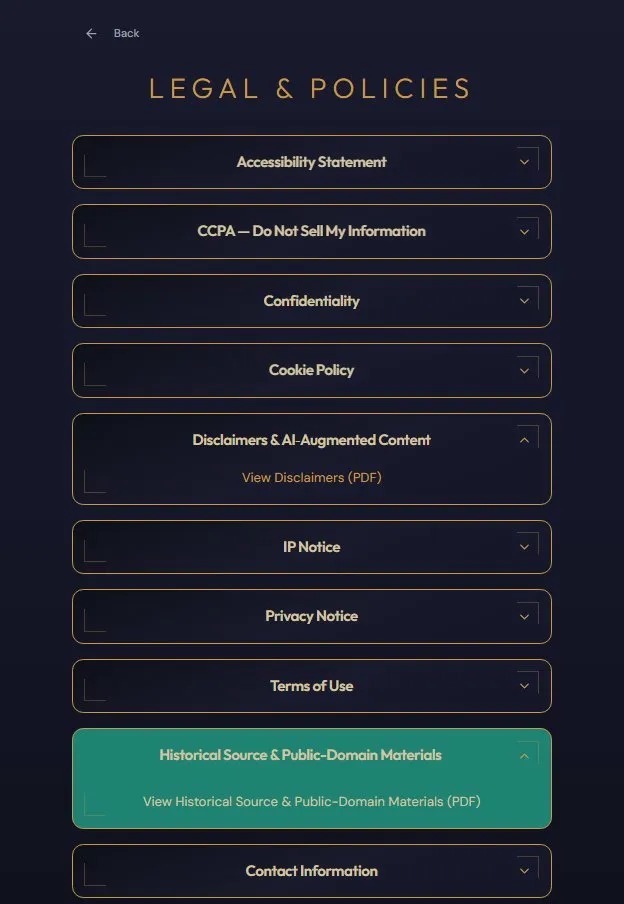 Pełna sekcja prawna — PL, UE, USA (RODO, Cookie Policy, Terms of Use, Privacy Notice, CCPA).