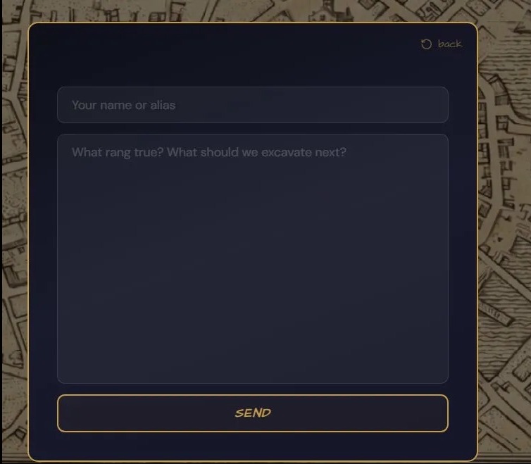 Formularz kontaktowy (stworzony na rewersie sekcji opinii i udostępniania).