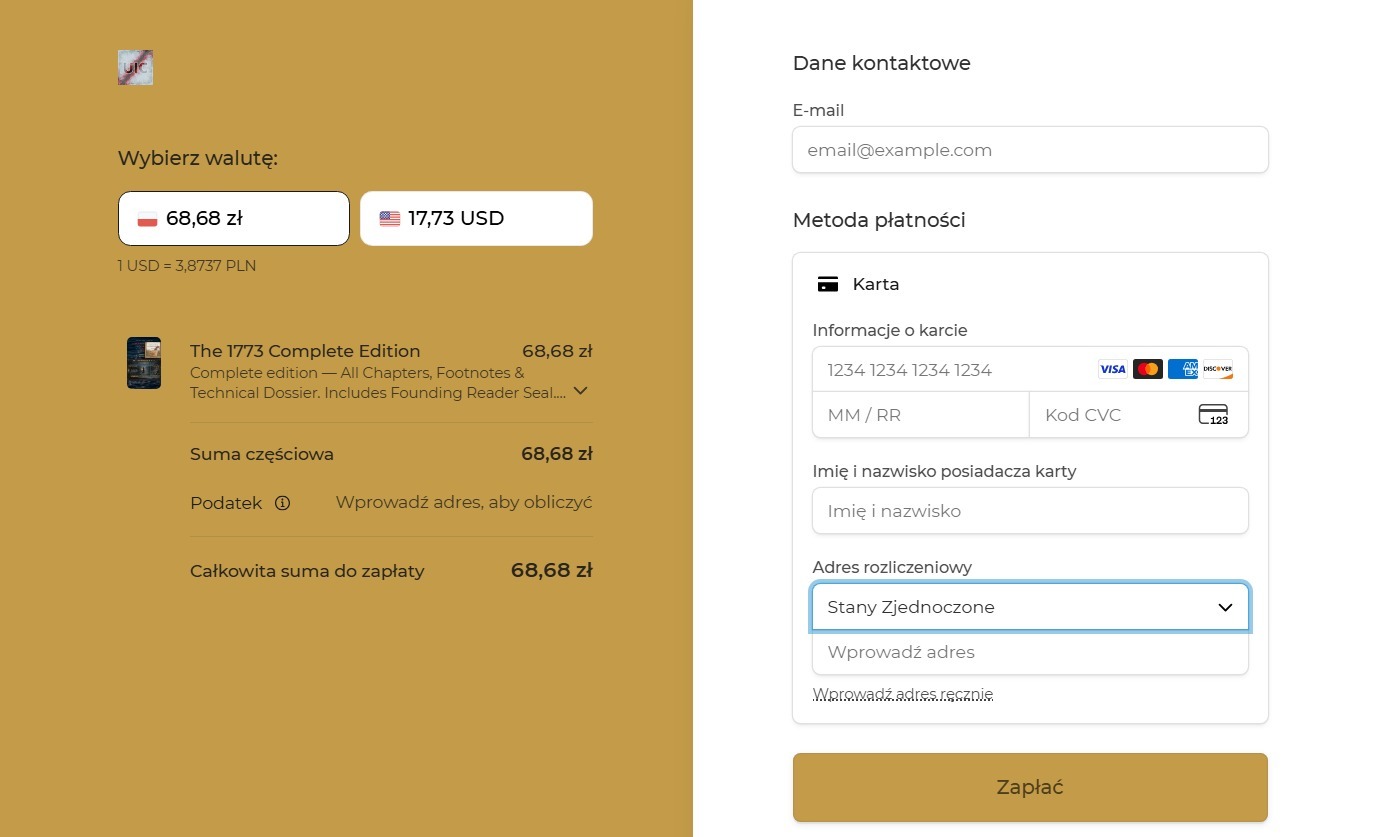 Wielowalutowy system płatności.