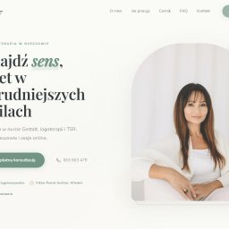 Demo strony dla gabinetu psychoterapii. Projekt, UX, formularz kontaktowy, responsywność.