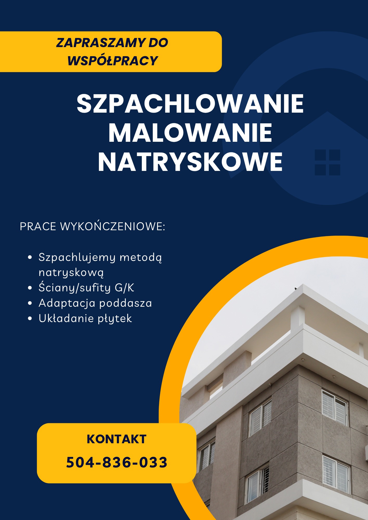 Szpachlowanie i malowanie natryskowe