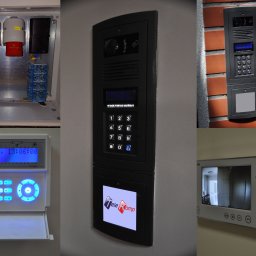 Wykonanie instalacji alarmowej oraz wideodomofonowej wraz z małą skrzynką elektryczną.