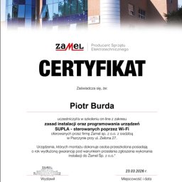 Chłodna Ekipa Piotr Burda - Certyfikat Zamel Supla
