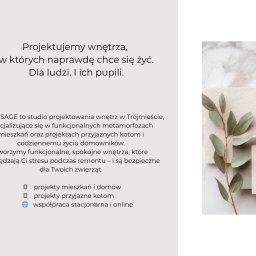 Studio Sage Interiors Marzena Galas - Paleta barw i materiałów do aranżacji wnętrz: marmur, beton, pastelowy róż, zieleń eukaliptusa i filiżanka kawy na marmurowym tle. Spokojna, harmonijna kompozycja.