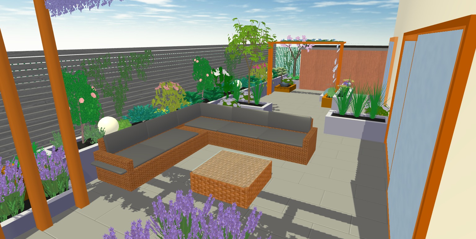 Wizualizacja niedużego tarasu