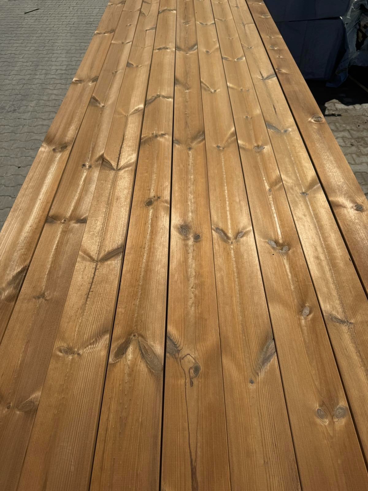 TARAS DREWNIANY GŁADKI TERMO SOSNA 26x117/140