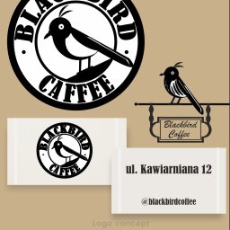 Koncepcja identyfikacji wizualnej dla kawiarni.