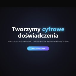 Pascal Nowik-Bołtyk - Strona internetowa Aether Studio z hasłem 'Tworzymy cyfrowe doświadczenia'. Nowoczesny design, branding i aplikacje webowe dla ambitnych marek. Ciemne tło, jasne napisy.