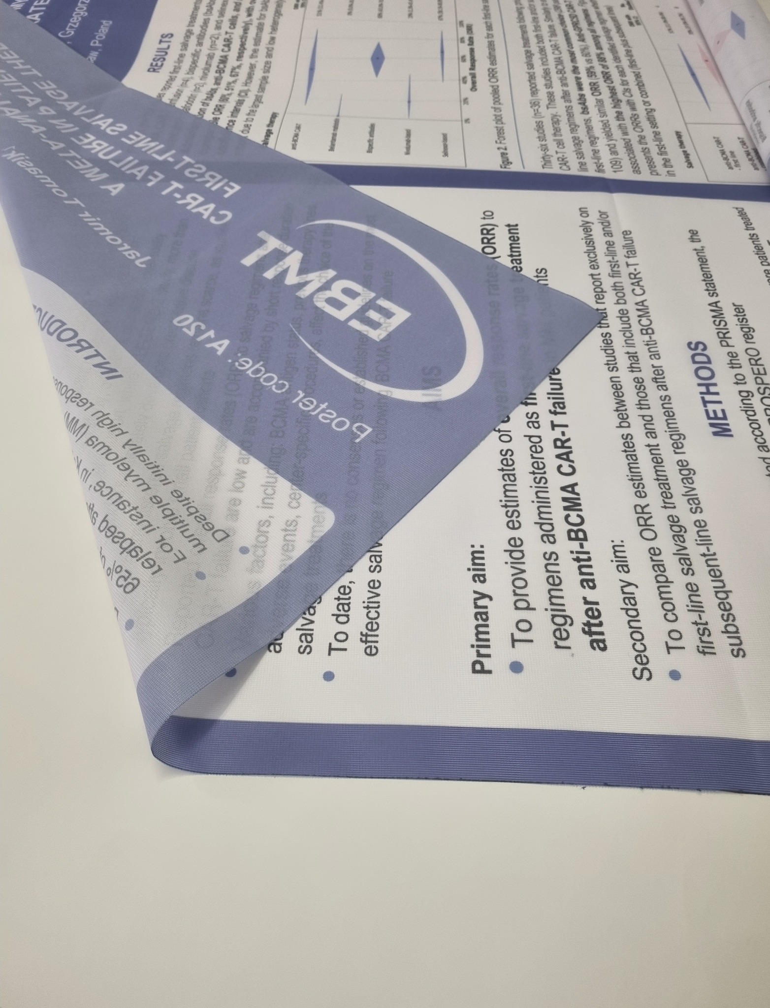 Plakat tekstylny - idealny do transportu samolotem na konferencje, sympozja, targi itp.