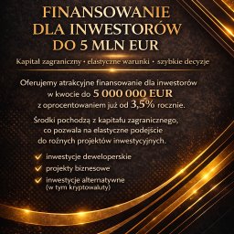 MULTIKREDYT POLSKA ANNA WIŚNIEWSKA-BURCHARD - Grafika Multikredyt Polska: Finansowanie dla inwestorów do 5 mln EUR. Kapitał zagraniczny, elastyczne warunki, szybkie decyzje. Inwestycje deweloperskie, biznesowe, kryptowaluty.