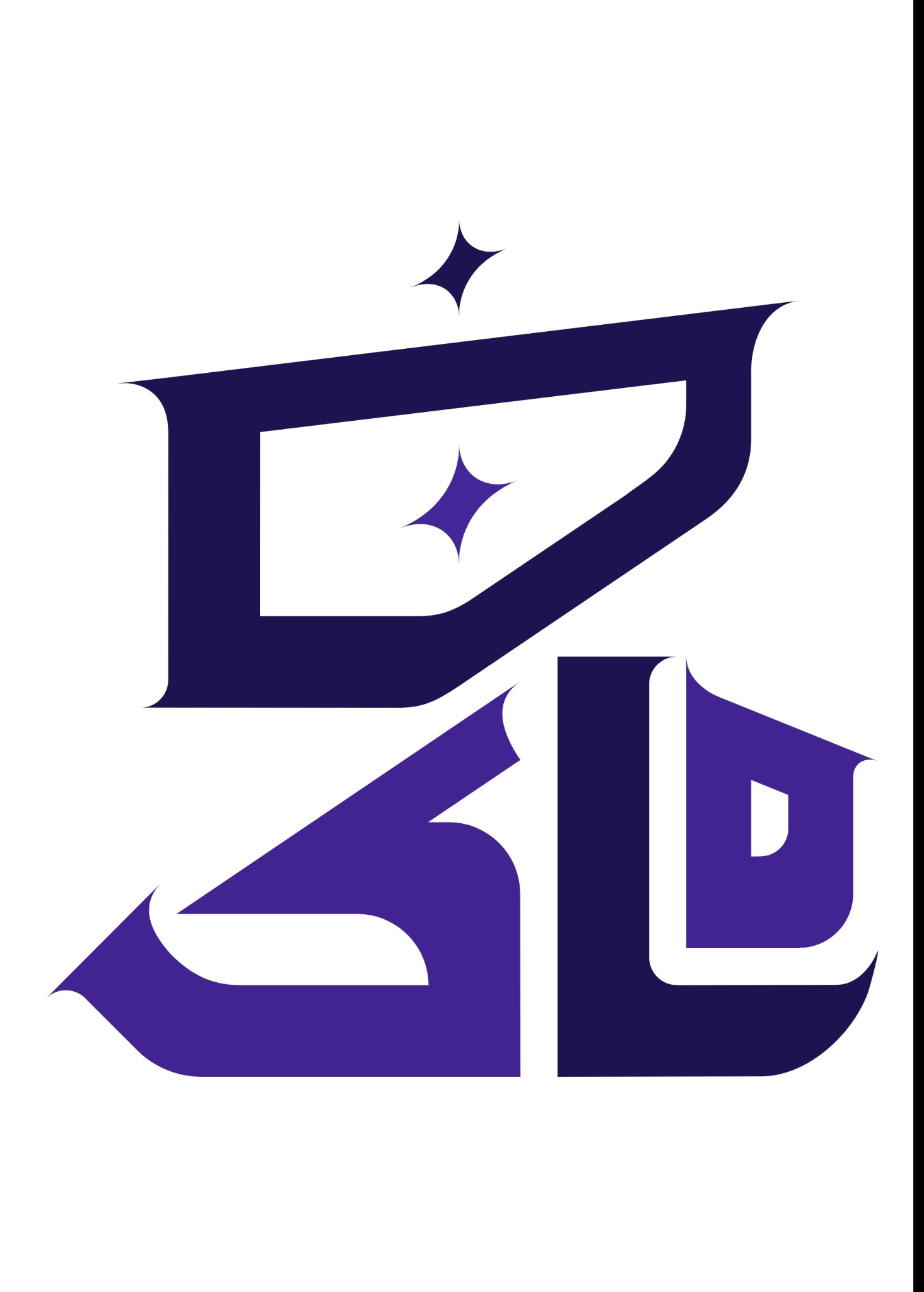 Autorski logotyp miasta Oslo w odcieniach fioletu i granatu, z elementami przypominającymi wodę i gwiazdy, na białym tle. Nowoczesny, abstrakcyjny design.