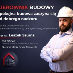 ELSTABE LESZEK SZUMAL - Kierownik budowy Leszek Szumal w kasku. Inżynier po stronie inwestora oferuje realną kontrolę budowy w powiecie Nowotarskim. Kontakt: 880 275 140.