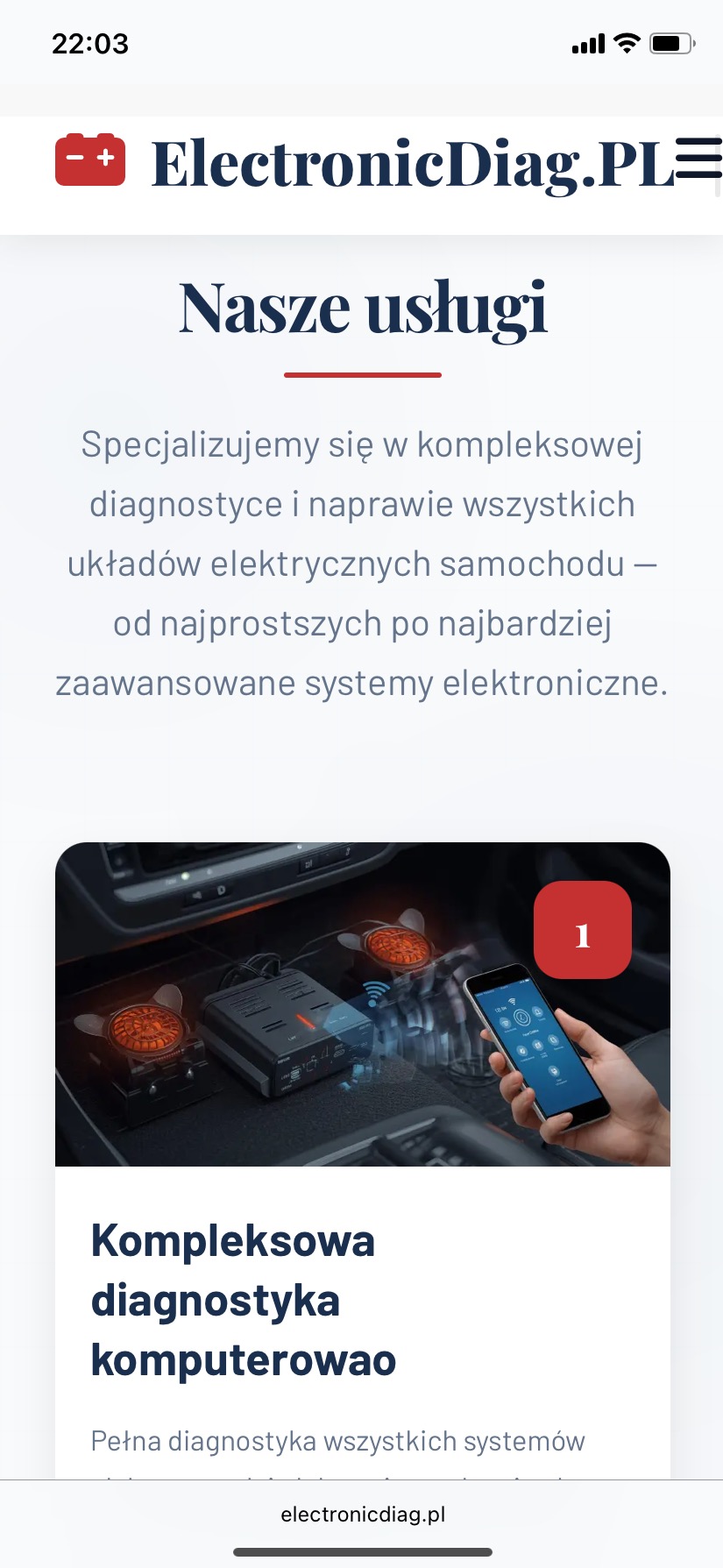 Strona warsztatu samochodowego posiada system rezerwacji