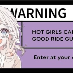 Dawid Zapart - Humorystyczny, fioletowy znak ostrzegawczy z anime dziewczyną, informujący: 'Hot girls can drive. Good ride guaranteed. Enter at your own risk.'