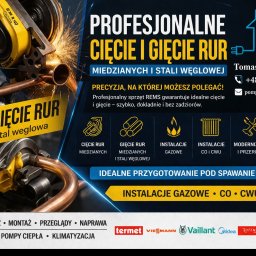 Doradztwo Marta Stasiun-Gałandziej - Profesjonalne cięcie i gięcie rur miedzianych i ze stali węglowej narzędziem REMS Curvo. Iskry podczas pracy. Instalacje gazowe, CO i CWU. Serwis, sprzedaż, montaż.