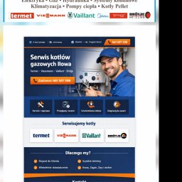 Doradztwo Marta Stasiun-Gałandziej - Reklama serwisu kotłów gazowych w Iłowie. Oferta obejmuje marki Termet, Viessmann, Vaillant i Brötje. Kontakt telefoniczny widoczny na grafice.