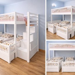 PIOTR STALMACH - Łóżko dziecięce z szufladami w schodach