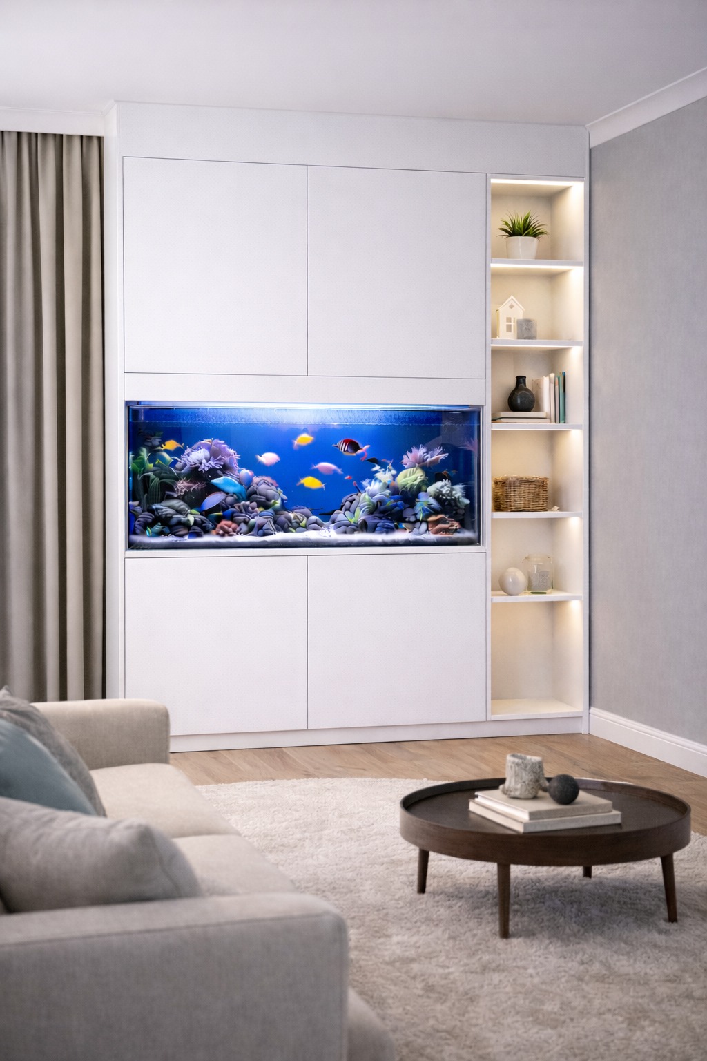 Szafka pod akwarium regal z podświetleniem