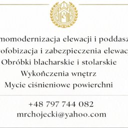 PARKER Budownictwo - Wizytówka firmy: termomodernizacja elewacji i poddaszy, hydrofobizacja, obróbki blacharskie i stolarskie, wykończenia wnętrz, mycie ciśnieniowe powierzchni, kontakt.