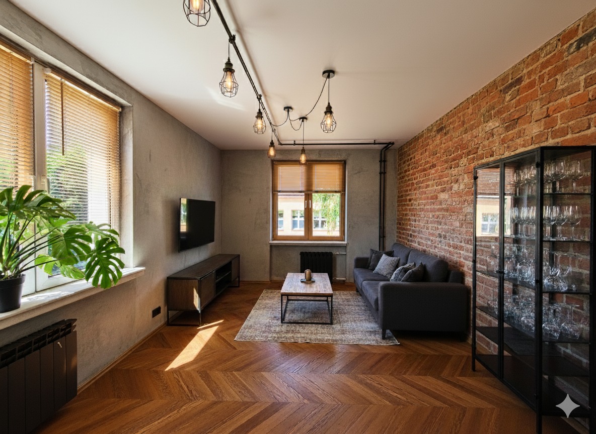 Oprócz surowych ścian czasami należy pokazać możliwości aranżacyjne przestrzeni...