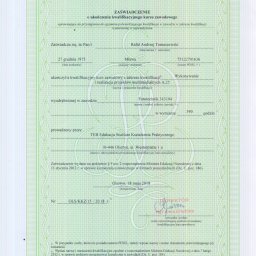 Tremba Rafał Tomaszewski - Zaświadczenie o ukończeniu kursu - Wykonywanie i realizacja projektów multimedialnych A25