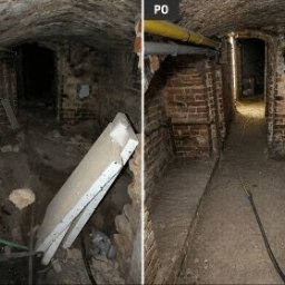 PROWYBURZENIA - Skucie Tynków i Posadzki oraz wyniesienie materiału ziemnego schodami z Piwnicy. (50) Ton
