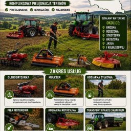 Sławomir Stefanik - Usługi rolnicze i leśne: kompleksowa pielęgnacja terenów. Glebogryzarka, mulczer, kosiarka żyłkowa i rotacyjna, piła motorowa, transport ciągnikiem. Całe Podkarpackie.