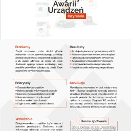 RSYS - Infografika case study: Predykcja awarii urządzeń inżynieryjnych. Opis problemów, priorytetów, wdrożeń, rezultatów i konkluzji. Kontakt do firmy URSYS.