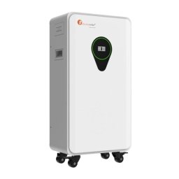 SICA - Biały, mobilny magazyn energii Felicity Solar na kółkach, z zielonym akcentem wokół wyświetlacza, na jednolitym tle. Widoczne logo producenta w górnym rogu.