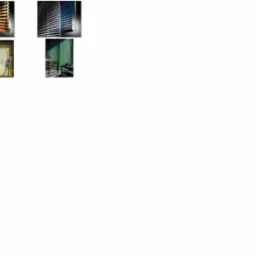 Zestawienie różnych typów rolet i żaluzji w różnych aranżacjach wnętrz, w tym drewniane żaluzje poziome, pionowe żaluzje materiałowe, rolety w ramie okiennej i żaluzje metalowe.