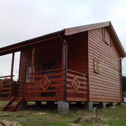 Domek drewniany o pow 25m2+poddasze użytkowe +taras zadaszony 10m2