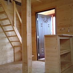Domek drewniany o pow 25m2+poddasze użytkowe +taras zadaszony 10m2