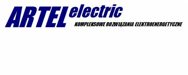 Logo firmy ARTEL electric z hasłem 'Kompleksowe rozwiązania elektroenergetyczne' na białym tle.