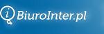 Logo BiuroInter.pl na niebieskim tle, ikona lupy z literą 'i' w środku.