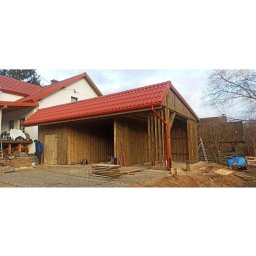 Wiata na samochód, letnia kuchnia i składzik. Miejscowość Swobodna