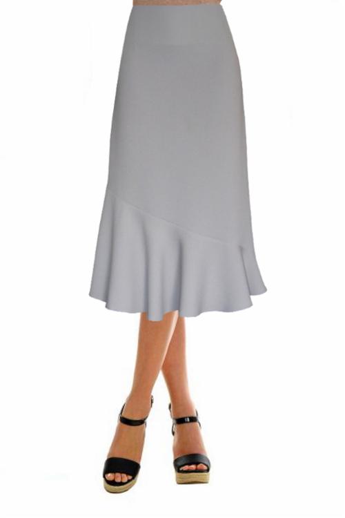 Klasyczna z falbaną, midi.