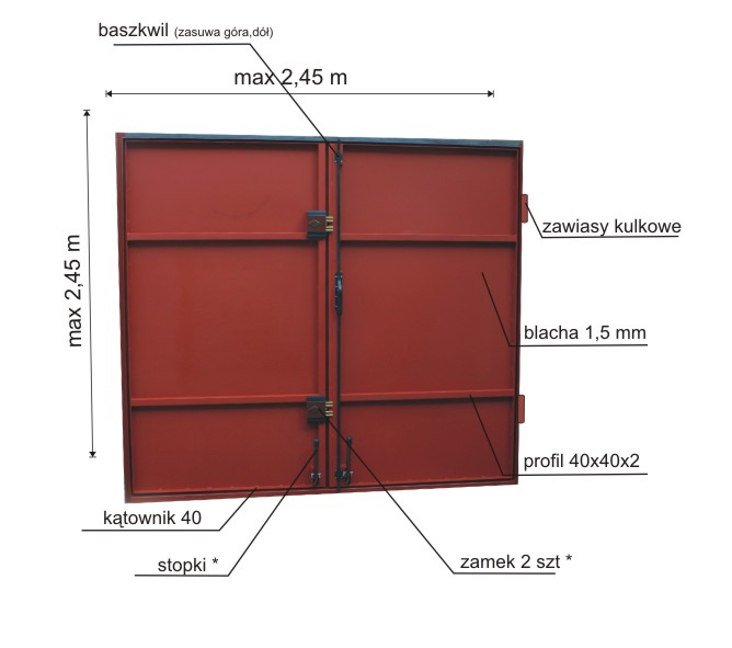 brama garażowa dwuskrzydłowa