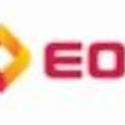 Logo firmy EOD z pomarańczowo-czerwonym rombem i tekstem na białym tle.