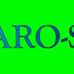 Logo firmy MARO-SM z niebieskimi literami o ciemnych konturach na jaskrawozielonym tle.