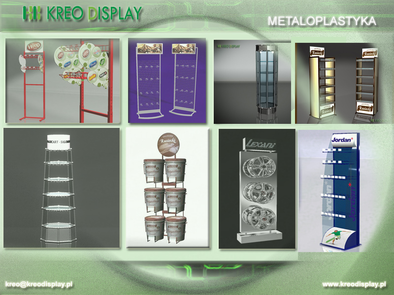 Metalowe stojaki,standy,podajniki,szafy