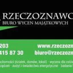 Wizytówka firmy Rzeczoznawca 24 z logo przedstawiającym uproszczony zarys domu, adres strony internetowej, adres e-mail oraz numery telefonów kontaktowych.