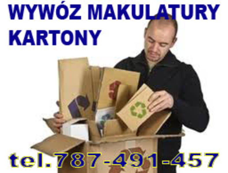 BEZPŁATNY ODBIÓR i WYWÓZ MAKULATURY, RÓWNIEŻ KARTONY
