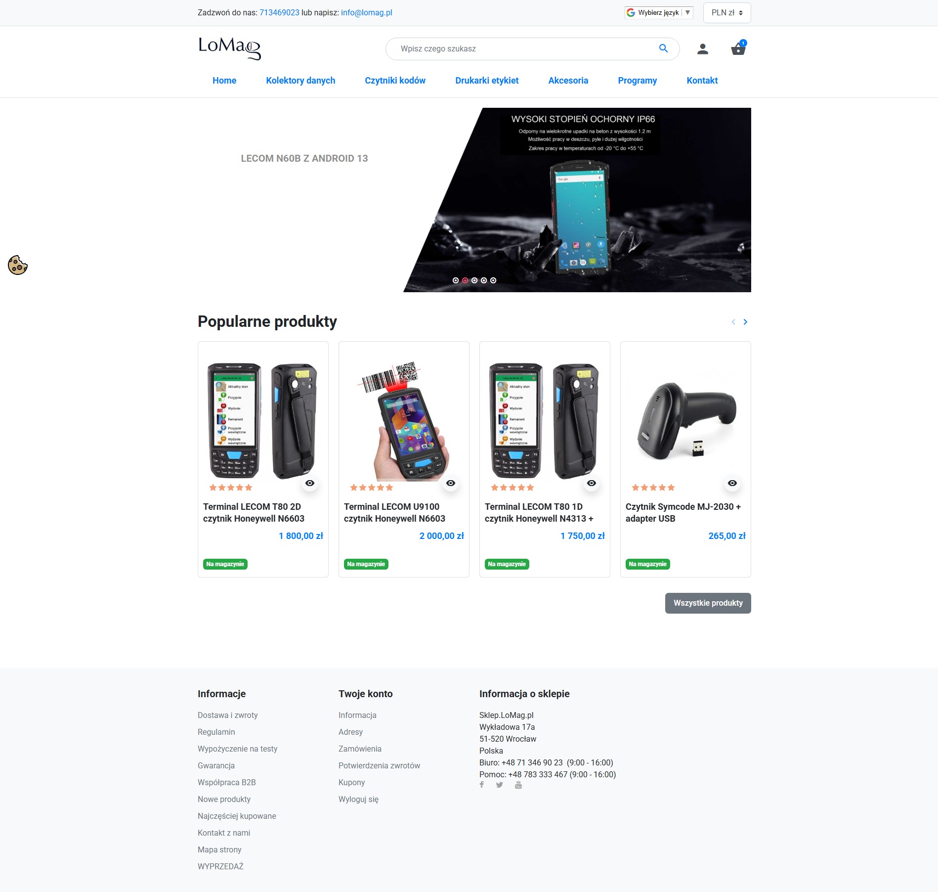 wykonanie sklepu internetowego dla firmy Lomag z aktualizacją do najnowszej wersji Prestashop