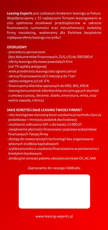 Leasingi operacyjne i finansowe, zwrotne i konsumenckie