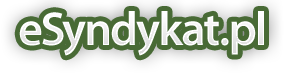 Logo eSyndykat.pl z białą czcionką na ciemnozielonym tle i czarnym obramowaniem.