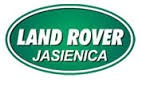 Logo dealera samochodowego Land Rover Jasienica na zielonym tle.