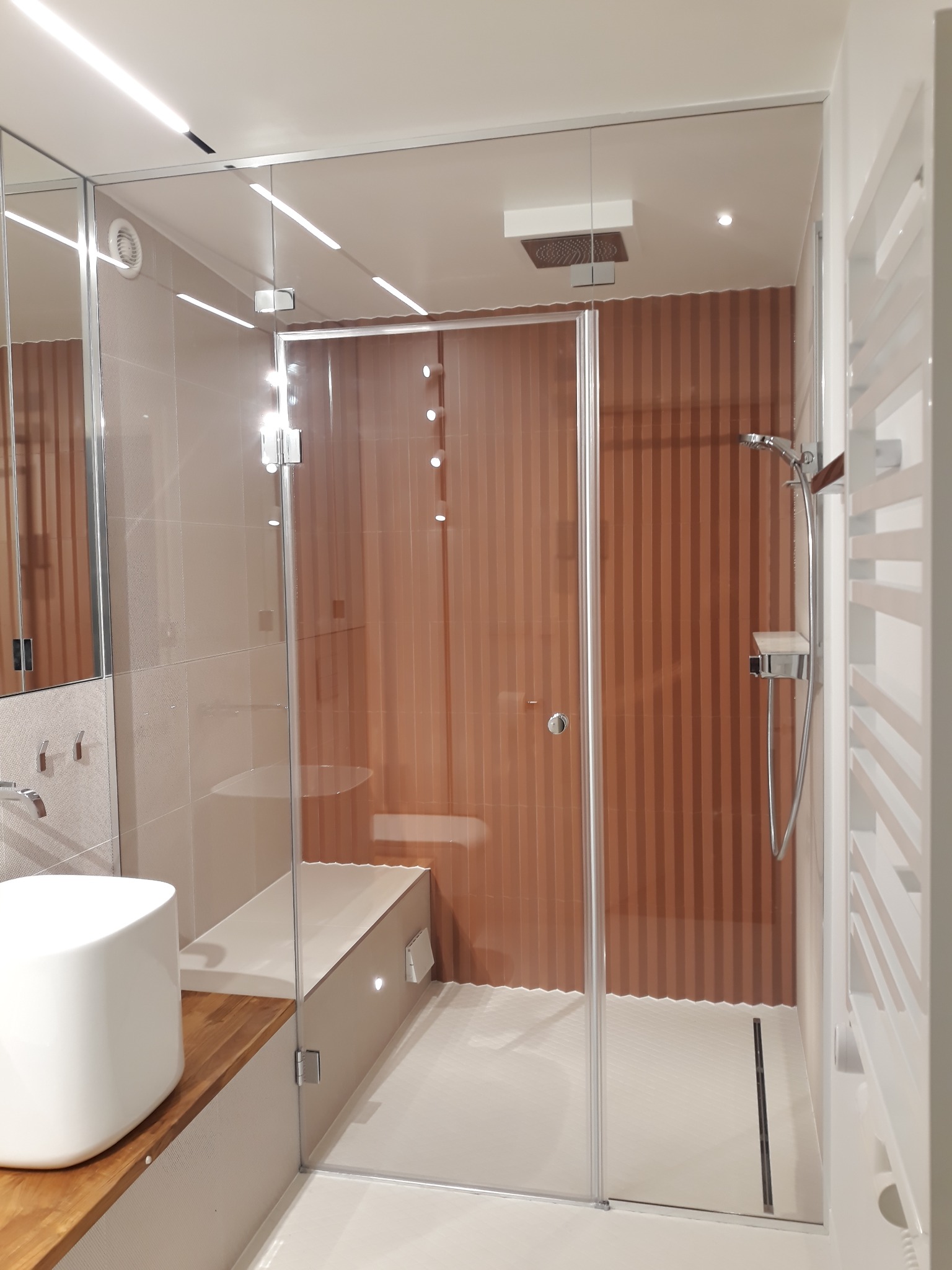 Zabudowa Sauny Parowej szkło 8mm hartowane Opti-WHite okucia chrom