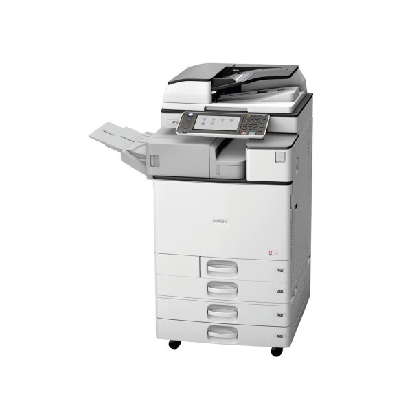 Nowa kserokopiarka Nashuatec MP C2003sp, widoczna z boku, na białym tle, oferowana przez firmę z Bydgoszczy.