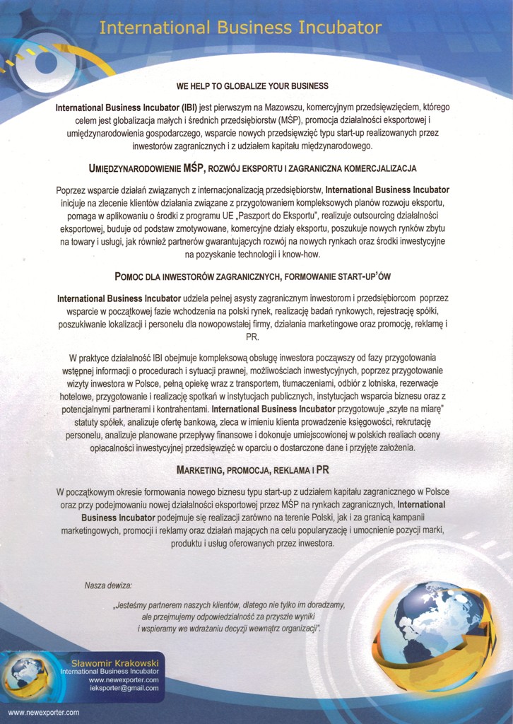 Paszport do eksportu, plany rozwoju eksportu, outsourcing eksportowy